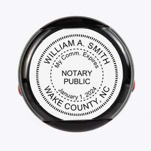 North Carolina Notary With Expiration Date Round Stamp