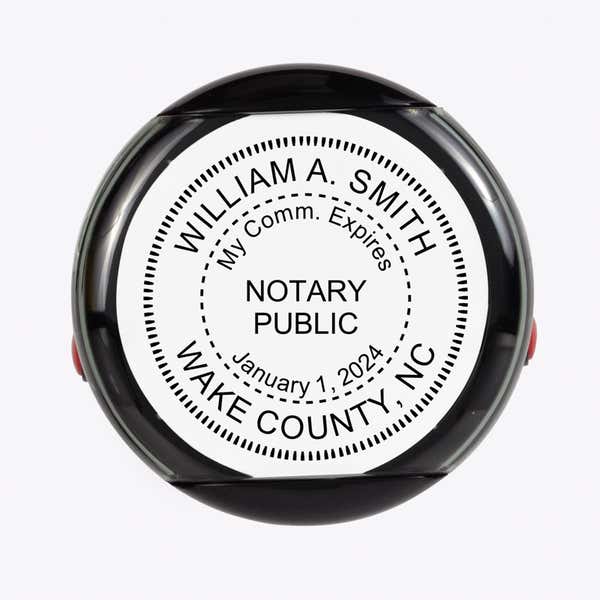 North Carolina Notary With Expiration Date Round Stamp