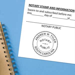 Clean notarial imprint on an official form 