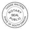 South Dakota notary public stamp with name and circular notary seal design.