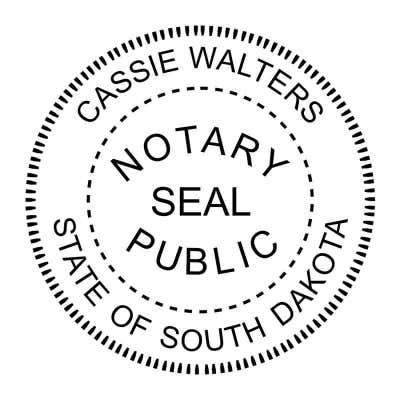 South Dakota with Seal Round Notary Stamp - alternate view