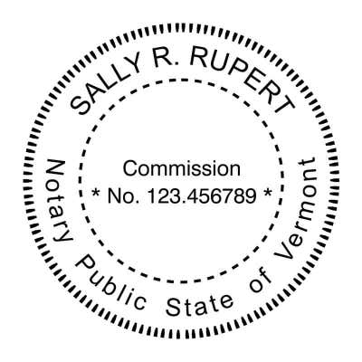 Vermont Round Notary Stamp - alternate view