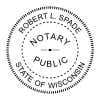 Impression example of Wisconsin Notary Stamp in black ink