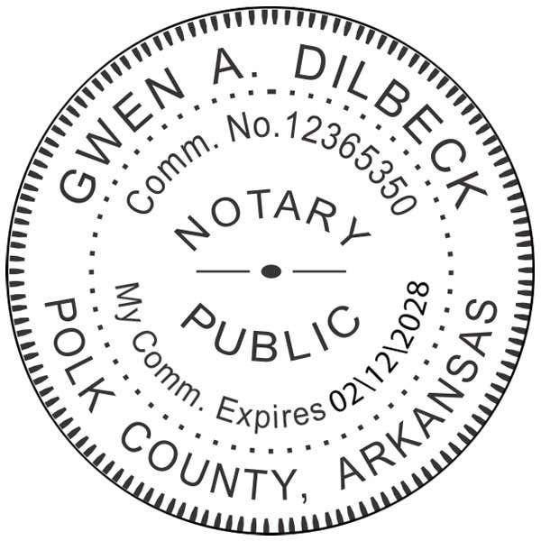Arkansas Notary Pink Stamp Impression Only