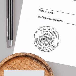 Arizona Notary Pink Stamp Impression on Paper