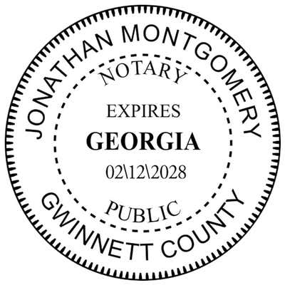 Georgia with Expiration Date Pink Round Notary Stamp - alternate view