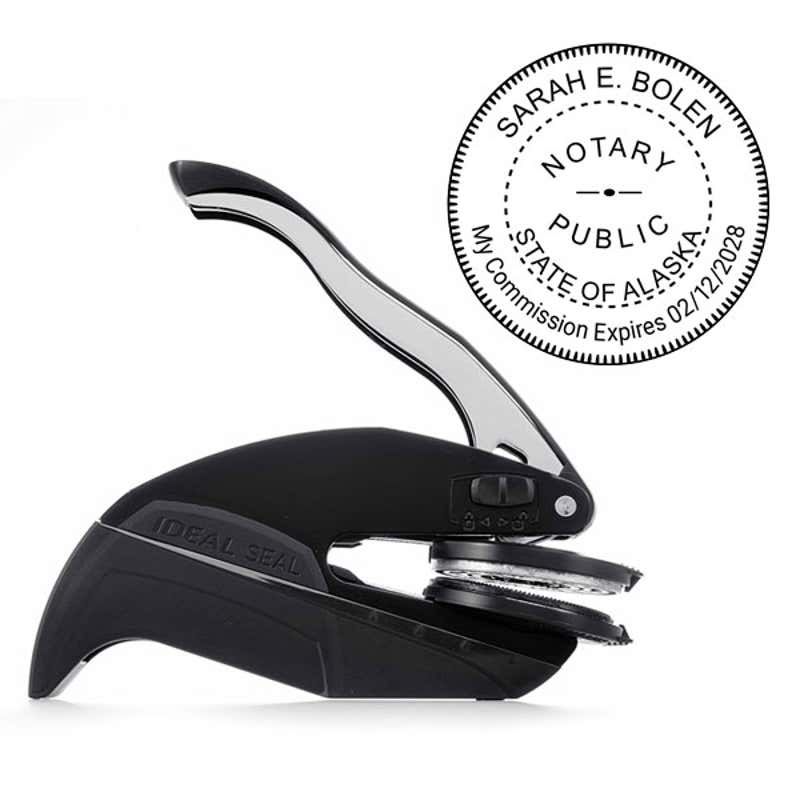 Alaska Notary Round Seal Impression and Embosser