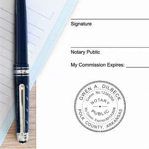 Example of Arkansas Notary Round Seal Embosser Impression on Paper