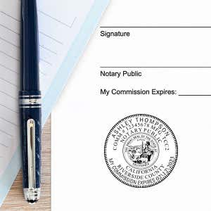 Example of California Notary Round Seal Embosser Impression
