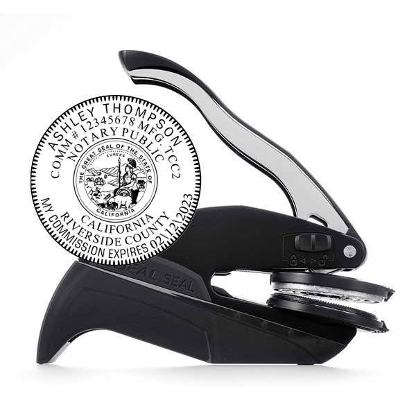 California Notary Round Seal Embosser and Impression
