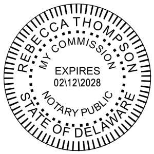 Delaware Notary Public Round Seal Embosser Impression