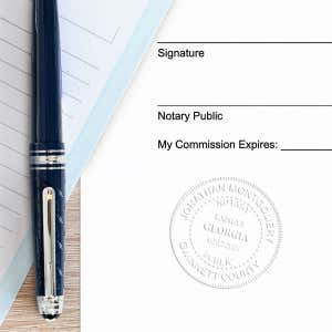 Georgia Notary with Expiration Round Seal Embosser Example