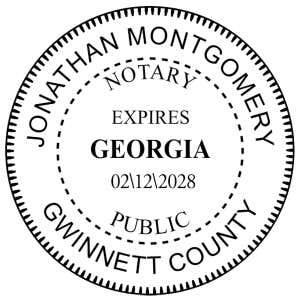 Georgia Notary with Expiration Round Seal Embosser Impression