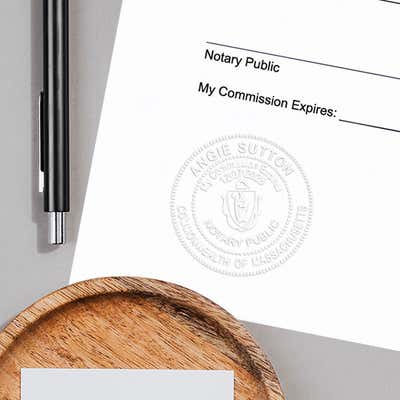 Massachusetts Notary Round Seal Embosser - alternate view