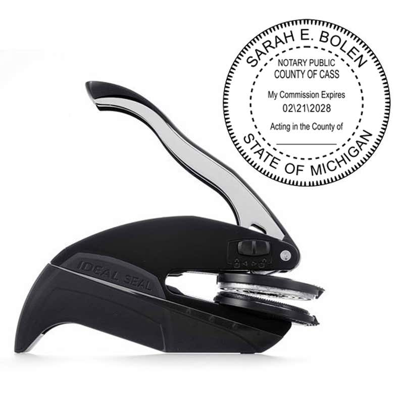 Michigan Notary Round Seal Embosser