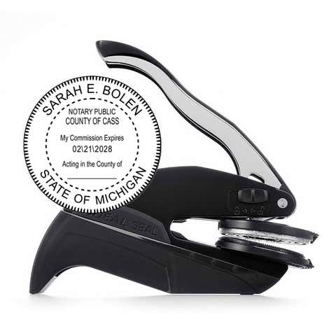 Michigan Notary Round Seal Embosser