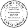 Michigan Notary Round Seal Embosser Impression Only