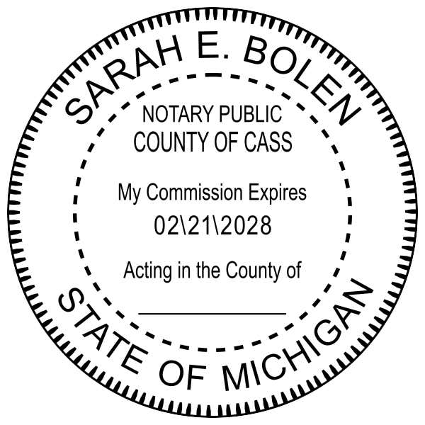 Michigan Notary Round Seal Embosser Impression Only