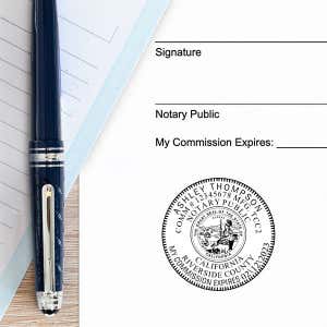 Example of California Notary Pink Seal Embosser - Round