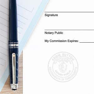 Another example of Massachusetts Notary Pink Seal Embosser - Round impression on paper