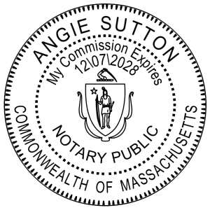 Impression Only of Massachusetts Notary Pink Seal Embosser - Round