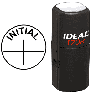 INITIAL Round Cross Rubber Stamp Body and Imprint