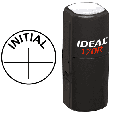 Initial Here office stamp design