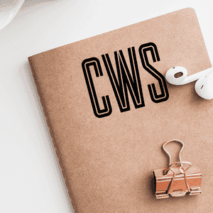 Modern Inline Monogram Stamp Imprint Example