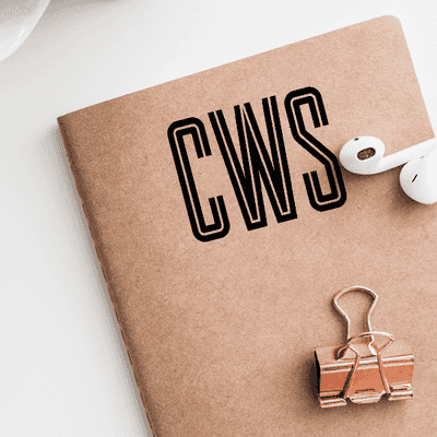 Modern Inline Monogram Stamp - alternate view