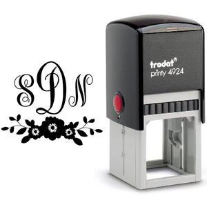 Floral Laurel Monogram Stamp Body and Design