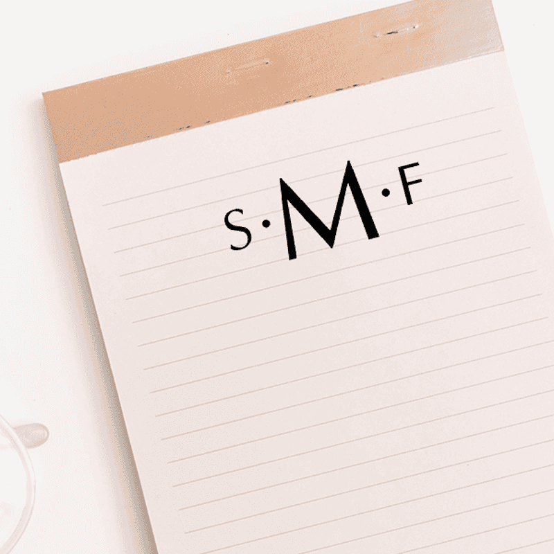 Modern Morse Monogram Stamp Imprint Example