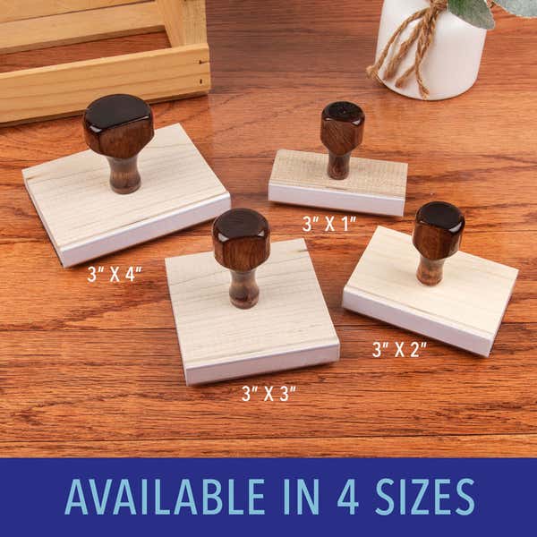 3 inch Custom Logo Stamp (Size Lifestyle)