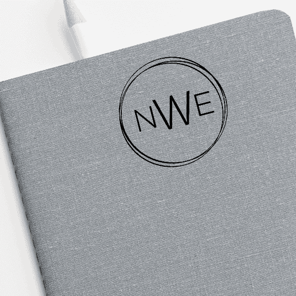 Minimalist Monogram Stamp Imprint Example
