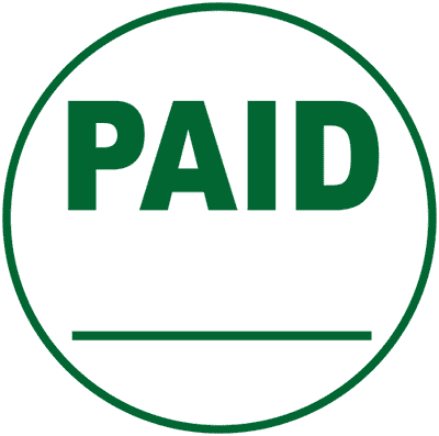 Round Paid Stamp with Line - alternate view