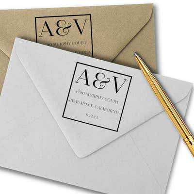 Azalea Monogram Address Stamp - alternate view