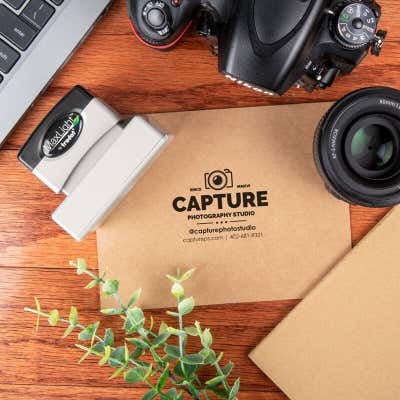 Custom Pre-Inked Classic Logo Stamp (Multiple Sizes) - alternate view