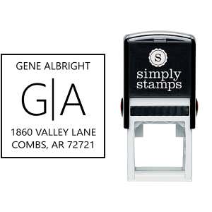 Split Monogram Address Stamp Body and Design
