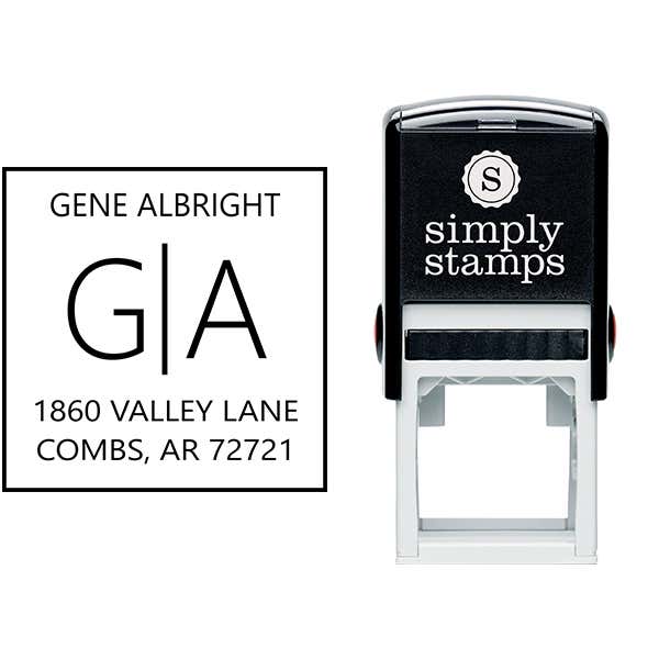 Split Monogram Address Stamp Body and Design