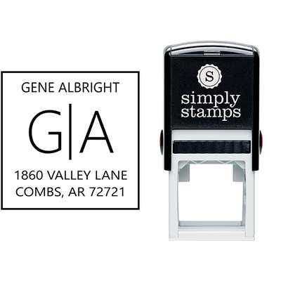 Split Monogram Address Stamp - alternate view