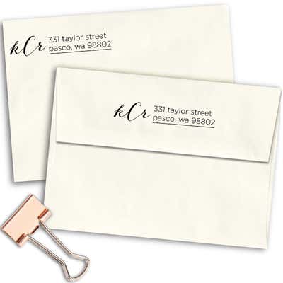 Courtney Script Monogram Address Stamp - alternate view