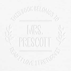 Grey impression of Round Branch Read It Love It Return It Book Embosser