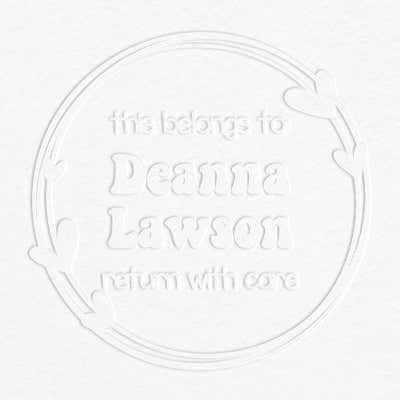 Custom Book Embosser - Round Hearts Return with Care  - alternate view