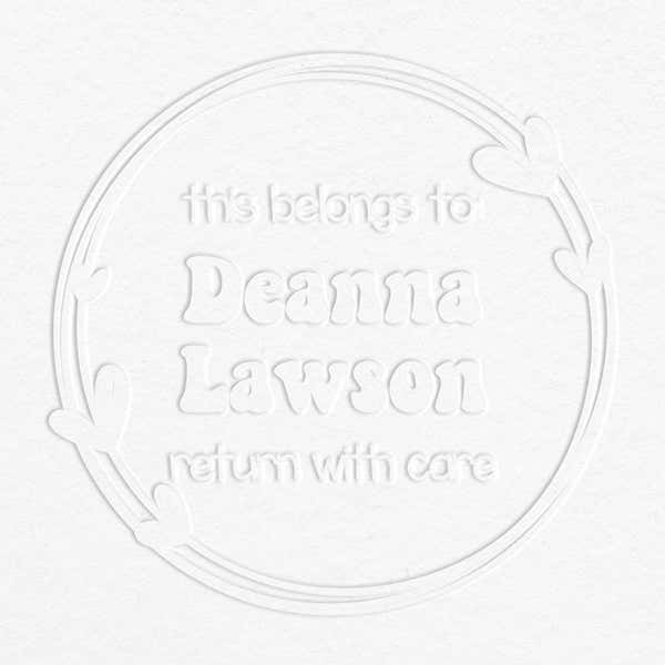 Custom book embosser imprint example