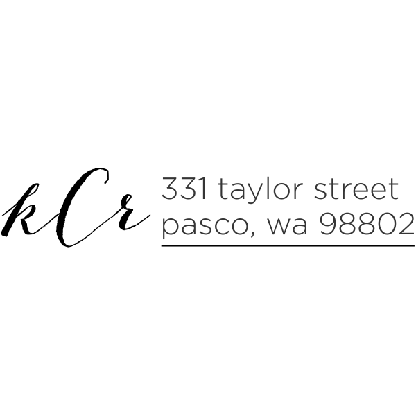 Courtney Script Monogram Address Stamp