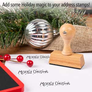 Infographic showing how the stamp can be used with an address stamp
