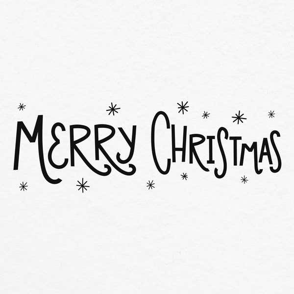 Merry Christmas Stamp Impression on Paper