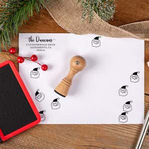Santa Face Stamp Impression and European Hand Stamp LifeStyle Image
