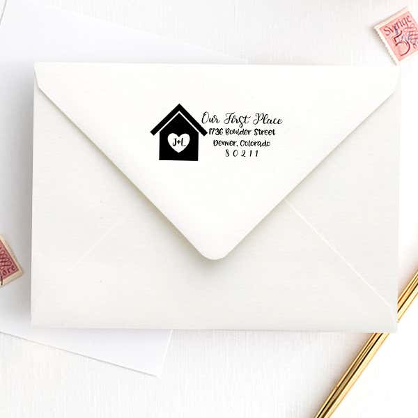 Custom Our First Place Craft Stamp Imprint Example