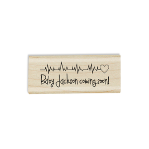Heartbeat Custom Name Baby Announcement Craft Stamp Body and Design