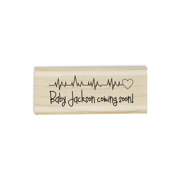 Heartbeat Custom Name Baby Announcement Craft Stamp Body and Design